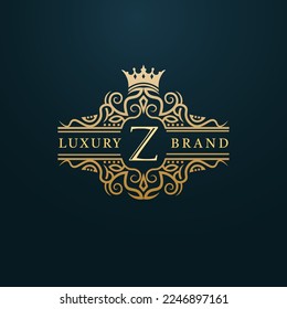 Luxury Gold Z Letter Logo. Luxury Logo Initial Letter Z Design