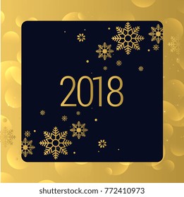 luxury golden 2018 new year background design