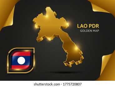 Lujoso Mapa Dorado 3d Lao PDR
EPS vectorial gráfico 10