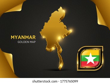 Luxury Golden 3d Map Myanmar
Graphic Vector EPS 10