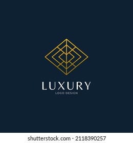 luxury golden abstract line logo