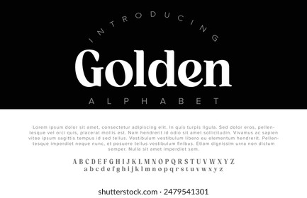 Luxury Golden alphabet letters font for logo