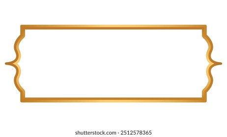 Luxo Dourado Árabe Banner Islâmico Título Quadro Png Fundo Transparente Ouro Caixa de Texto