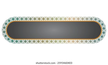 luxury golden arabic islamic banner title frame text box background