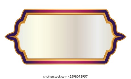 Luxury golden arabic islamic banner title frame text box