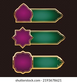 Luxury Golden Arabic Islamic Text Box Title Frame Border And Islamic Lower Third Banner Set