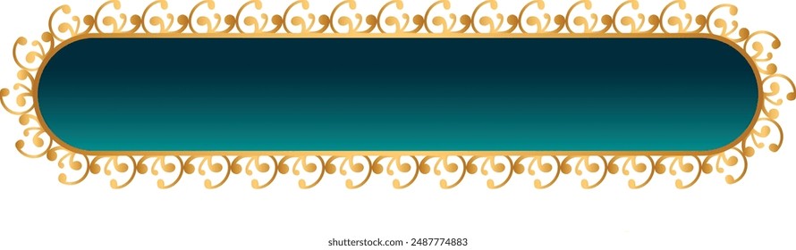 luxury golden arabic islamic text box title frame border set with ornamental illustration