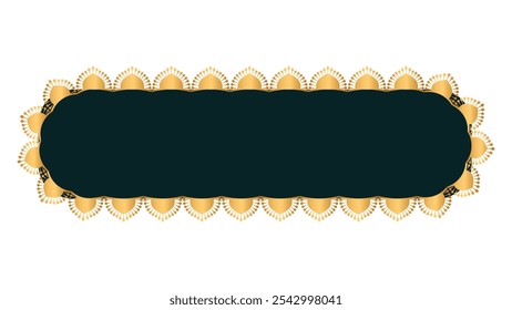 luxo dourado árabe islâmico caixa de texto título quadro borda conjunto com ilustração ornamental	
