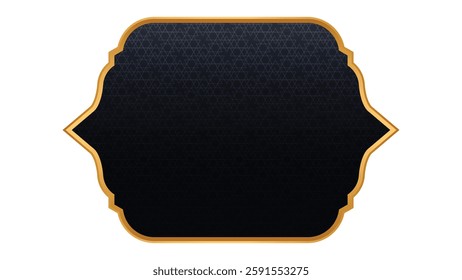 luxury golden arabic islamic text box title frame border set with ornamental illustration