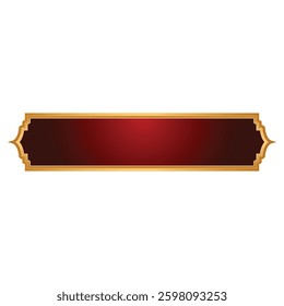 luxury golden arabic islamic text box title frame border set with ornamental illustration	
