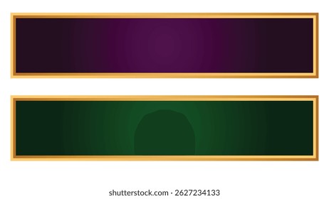 Luxury golden arabic islamic text box title frame border set with ornamental illustration	