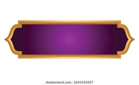 luxury golden arabic islamic text box title frame border set with ornamental illustration
