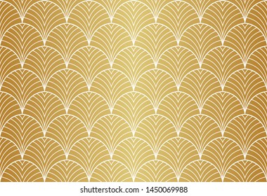 Luxury golden art deco seamless pattern. Abstract vector background. Geometric damask texture.