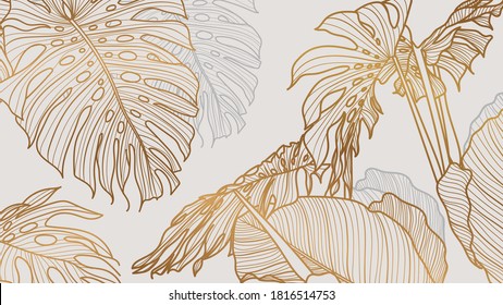 Modern Exotic Seamless Pattern Tropical Leaves Stock Vector (Royalty ...