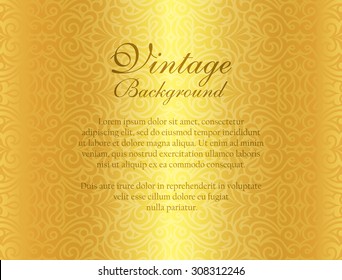 Luxury golden background with vintage pattern
