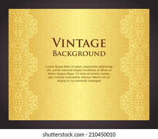 Luxury golden background in vintage style