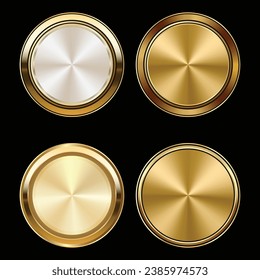 Luxury golden badges and labels. Retro vintage circle badge design