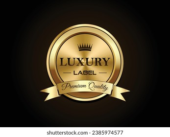 Luxury golden badges and labels. Retro vintage circle badge design