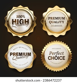 Luxury golden badges and labels. Retro vintage circle badge design