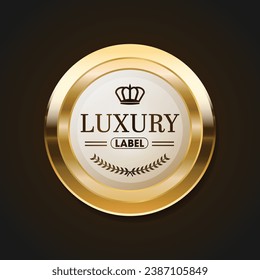 Luxury golden badges and labels. Retro vintage circle badge design