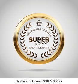 Luxury golden badges and labels. Retro vintage circle badge design