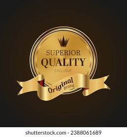 Luxury golden badges and labels. Retro vintage circle badge design