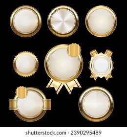 Luxury golden badges and labels. Retro vintage circle badge design