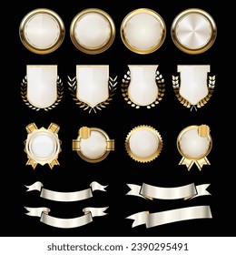 Luxury golden badges and labels. Retro vintage circle badge design