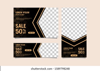 Luxury golden banner stories template