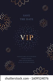 Luxury golden beauty vector invitation card template