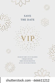 Luxury golden beauty vector invitation card template