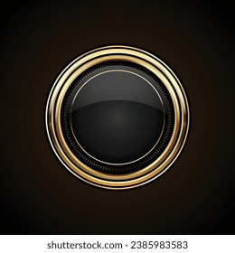 Luxury golden black badges and labels. Retro vintage circle badge design