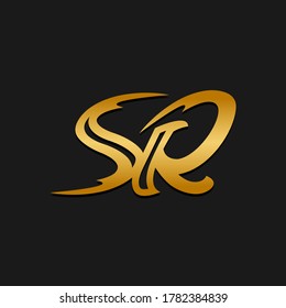 Luxury Golden and Black Color initial based SR logo.EPS 10