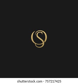 Luxury Golden and Black Color initial based OS logo