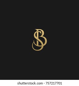 Luxury Golden And Black Color Initial Based SB Logo