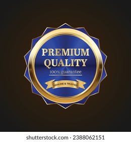 Luxury golden blue badges and labels. Retro vintage circle badge design