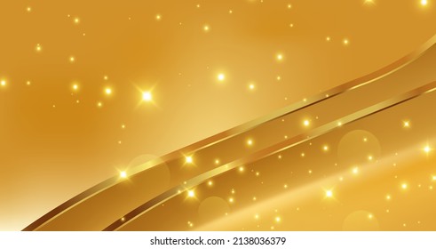 Luxury golden bokeh background with realistic shine glare