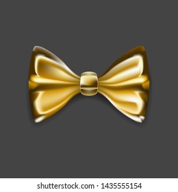 Luxury Golden Bow Tie Isolated. EPS10 Vector