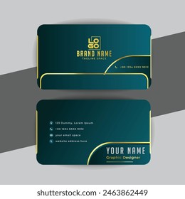 luxury golden business card template design set