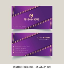 luxury golden business card template with lines