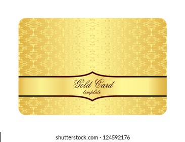 Luxury Golden Card with Inscribed Vintage Pattern