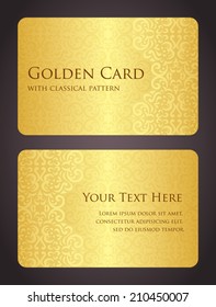 Luxury Golden Card With Vintage Pattern