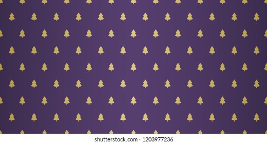 Luxury Golden Christmas Pattern with Trees