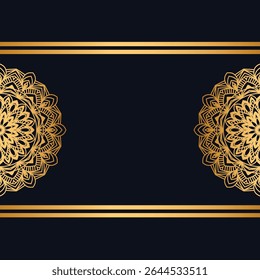 Luxury golden circle frame transparent with vintage mandala gold circular pattern clipart