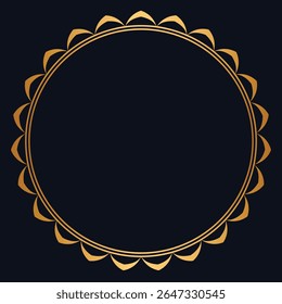 Luxury golden circle frame with vintage gold circular pattern background round ornament photo