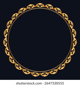Luxury golden circle frame with vintage gold circular pattern background round ornament photo