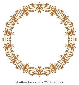 Luxury golden circle frame with vintage gold circular pattern background round ornament photo
