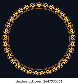Luxury golden circle frame with vintage gold circular pattern background round ornament photo