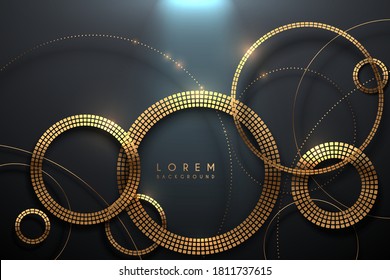 Luxury golden circles on dark background