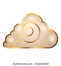 Luxury golden cloud image . Oriental pattern - Vector